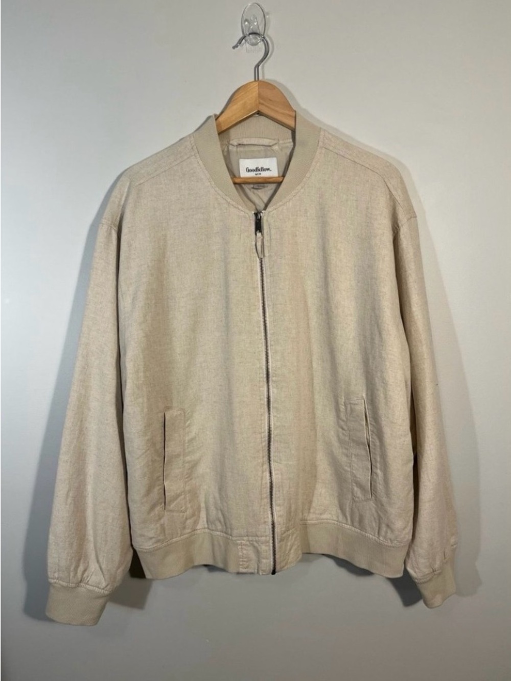 Goodfellow & Co Men's Tan Bomber Cotton/Linen Jacket XXL retail $55